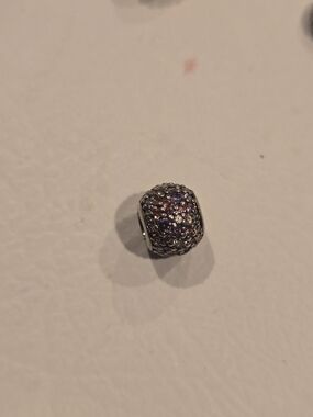Pandora Purple and Clear Pavé Charm Bead